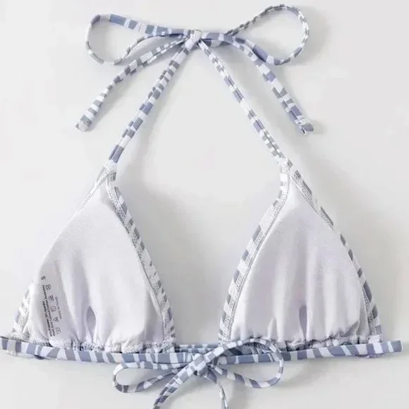 Womens stretch zebra print bikini top size L - Picture 2 of 3